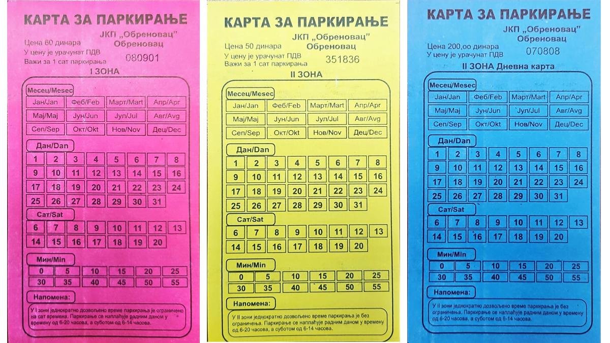 Обавештење о куповини паркинг карте